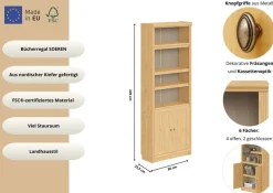 OTTO home Bücherregal »Soeren« aus massiver Kiefer, FSC®-zertifiziert, Tiefe 33,5 cm
