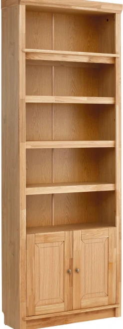 OTTO home Bücherregal »Soeren Eiche Regal B/T/H: 80/29/220 cm mit 2 Türen« mit Eiche-Elementen, FSC®-zertifiziert, insgesamt 7 Fächer