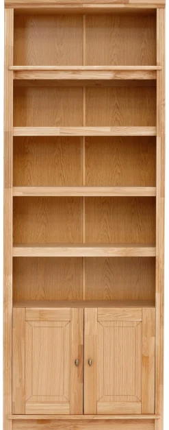 OTTO home Bücherregal »Soeren Eiche Regal B/T/H: 80/29/220 cm mit 2 Türen« mit Eiche-Elementen, FSC®-zertifiziert, insgesamt 7 Fächer