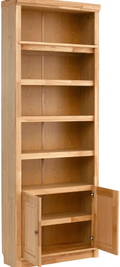 OTTO home Bücherregal »Soeren Eiche Regal B/T/H: 80/29/220 cm mit 2 Türen« mit Eiche-Elementen, FSC®-zertifiziert, insgesamt 7 Fächer