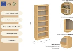 OTTO home Bücherregal »Soeren Regal B/T/H: 80/29/185 cm, 6 Fächer« aus massiver Kiefer, FSC®-zertifiziert