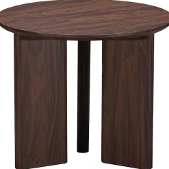 OTTO home Beistelltisch »Cassian« 1 Stk. tlg. warme Walnussoptik, außergewöhnliches Kreuzgestell, Ø 50 cm