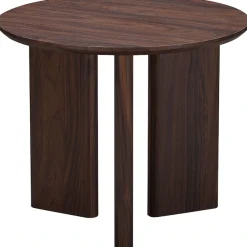 OTTO home Beistelltisch »Cassian« 1 Stk. tlg. warme Walnussoptik, außergewöhnliches Kreuzgestell, Ø 50 cm