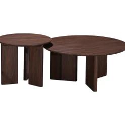 OTTO home Beistelltisch »Cassian« 1 Stk. tlg. warme Walnussoptik, außergewöhnliches Kreuzgestell, Ø 50 cm