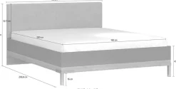 OTTO home Bettgestell »Onyx, FSC-zertifiziert, hochwertige UV Lackierung Hochglanz anthrazit« mit Metallfüßen,mit gepolstertem Kopfteil, Liegefläche 160x200 cm