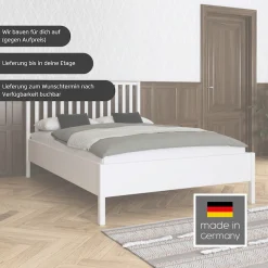 OTTO home Bettgestell »Schlafzimmermöbel Möbel Landhaus Einzelbett Doppelbett Stauraum YLVA« Breite 90x200 cm oder 140x200 cm,mit Sprossenkopfteil im Landhausstil MADE IN GERMANY