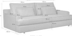OTTO home Big-Sofa »Evelle 3 Sitzer Maxi« 237 cm, tiefe Sitzfläche, Lounge-Sitzkomfort, Struktur, Breitcord