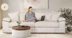OTTO home Big-Sofa »Soft&Cosy XL, B: 246 cm - OTTO. Verlässliche Qualität.« Mega-Sofa, Cord oder Chenille-Struktur, mit Federkern & 4 Zierkissen
