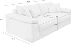 OTTO home Big-Sofa »Soft&Cosy XL, B: 246 cm - OTTO. Verlässliche Qualität.« Mega-Sofa, Cord oder Chenille-Struktur, mit Federkern & 4 Zierkissen