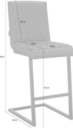 OTTO home Bistrostuhl »Janelle« () 2 Stk.Sitz und Rücken gepolstert, Nähte am Sitz und Rücken, Sitzhöhe 65 cm