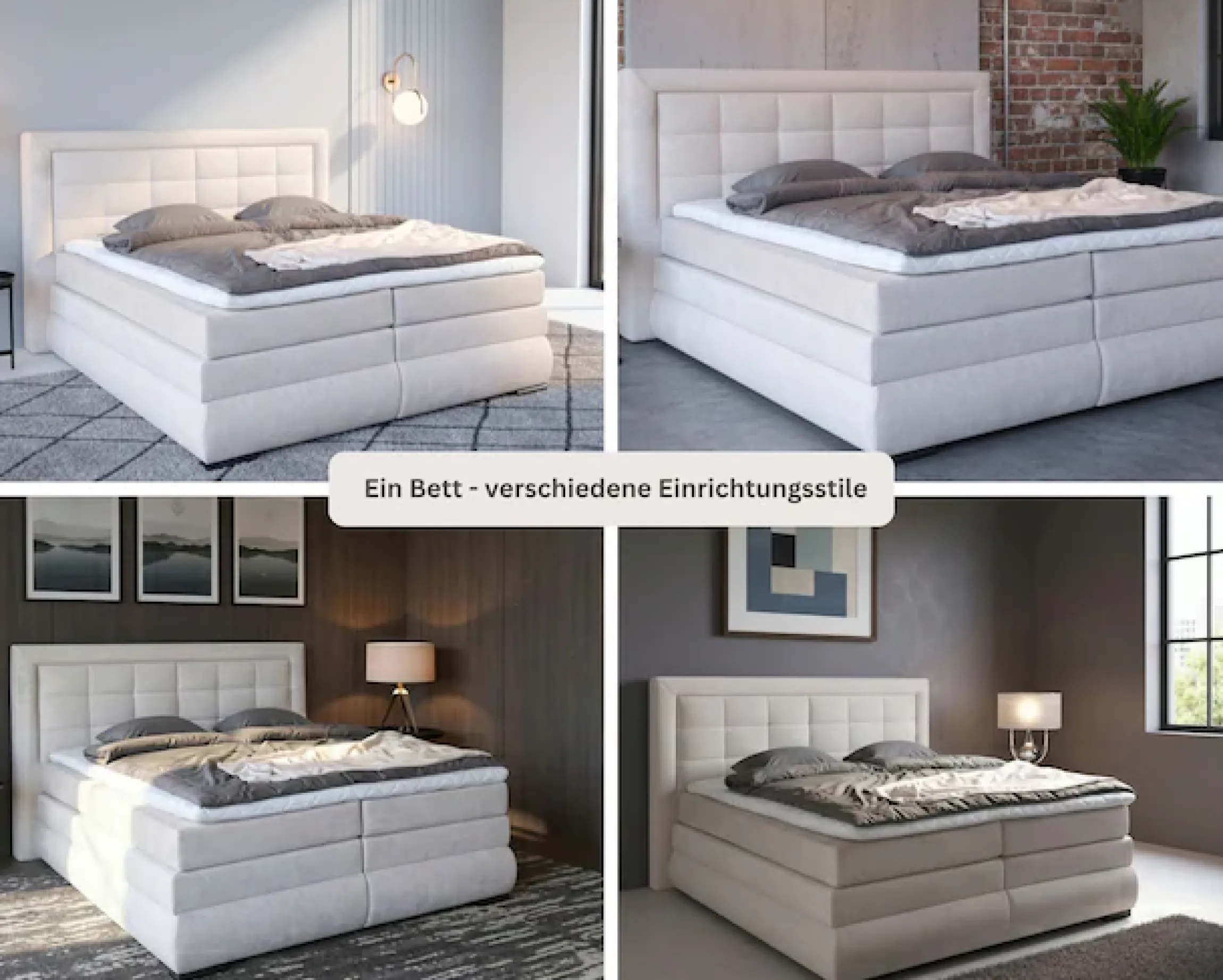 OTTO home Boxspringbett »MIVVA mit Bettkasten, mit Taschenfederkernmatratze H3, H3/H4 mix, H4« mit Kaltschaum- oder Visco-Topper (bei H4), Komfortliegehöhe 67cm