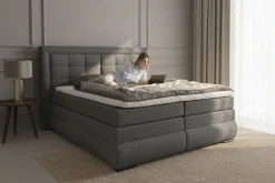OTTO home Boxspringbett »MIVVA mit Bettkasten, mit Taschenfederkernmatratze H3, H3/H4 mix, H4« mit Kaltschaum- oder Visco-Topper (bei H4), Komfortliegehöhe 67cm
