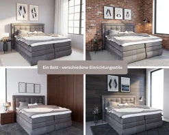 OTTO home Boxspringbett »MIVVA mit Bettkasten, mit Taschenfederkernmatratze H3, H3/H4 mix, H4« mit Kaltschaum- oder Visco-Topper (bei H4), Komfortliegehöhe 67cm