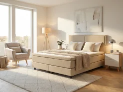 OTTO home Boxspringbett »VIVIANNE, Polsterbett mit 7-Zonen-Taschenfederkernmatratze H3« erhältlich in den Farben anthrazit und beige