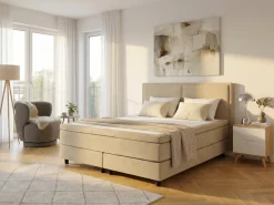 OTTO home Boxspringbett »VIVIANNE, Polsterbett mit 7-Zonen-Taschenfederkernmatratze H3« erhältlich in den Farben anthrazit und beige