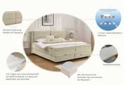 OTTO home Boxspringbett »VIVIANNE, Polsterbett mit 7-Zonen-Taschenfederkernmatratze H3« erhältlich in den Farben anthrazit und beige
