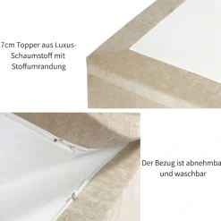OTTO home Boxspringbett »VIVIANNE, Polsterbett mit 7-Zonen-Taschenfederkernmatratze H3« erhältlich in den Farben anthrazit und beige