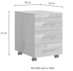OTTO home Büromöbel-Set »Logo« Set besteht aus Schreibtisch,Rollcointainer,Wandregal, 3 Stk. tlg. passt in verschiedene Einrichtungsstile