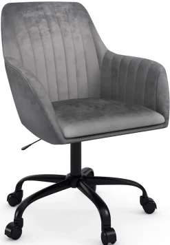 OTTO home Bürostuhl »Perry2« () eleganter Samtstuhl, schwarzes Drehkreuz,Polsterung in Längsnaht-Optik