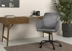 OTTO home Bürostuhl »Perry2« () eleganter Samtstuhl, schwarzes Drehkreuz,Polsterung in Längsnaht-Optik