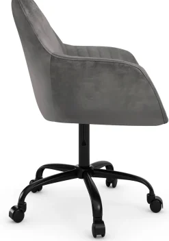 OTTO home Bürostuhl »Perry2« () eleganter Samtstuhl, schwarzes Drehkreuz,Polsterung in Längsnaht-Optik