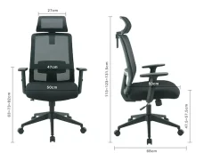 OTTO home Bürostuhl »Tallard, Mesh Schreibtischstuhl, ergonomische Ausstattung« () verstellbare Kopfstütze, Lumbalstütze & Armlehnen