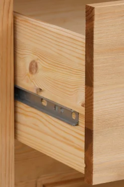 OTTO home Buffet »Anabel, mit Glastüren und Metallgriffen« Buffet aus massiver Kiefer, FSC®, mit Schiebetüren, B/H 186/190 cm
