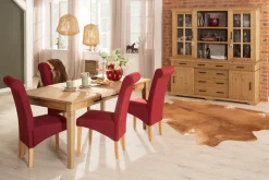 OTTO home Buffet »Anabel, mit Glastüren und Metallgriffen« Buffet aus massiver Kiefer, FSC®, mit Schiebetüren, B/H 186/190 cm