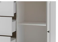 OTTO home Buffet »Brest, Hochschrank im Landhausstil, Schrank, Küchenschrank« schwarze Metallgriffe, viel Stauraum, Glastüren, 164 cm breit