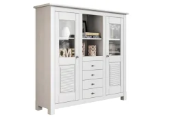 OTTO home Buffet »Rauna« Highboard, massive Kiefer, Türen mit Glaseinsätzen, B/H 146/134 cm