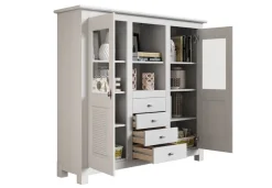 OTTO home Buffet »Rauna« Highboard, massive Kiefer, Türen mit Glaseinsätzen, B/H 146/134 cm