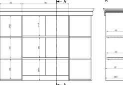 OTTO home Buffet »Royal, Hochschrank im Landhausstil, eleganter Schrank, Küchenschrank« dekorative Rahmenoptik, Metallgriffe, viel Stauraum, 168 cm breit