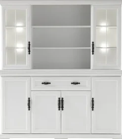 OTTO home Buffet »Royal, Hochschrank im Landhausstil, eleganter Schrank, Küchenschrank« dekorative Rahmenoptik, Metallgriffe, viel Stauraum, 168 cm breit