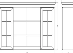 OTTO home Buffet »Royal, Hochschrank im Landhausstil, eleganter Schrank, Küchenschrank« dekorative Rahmenoptik, Metallgriffe, viel Stauraum, 168 cm breit
