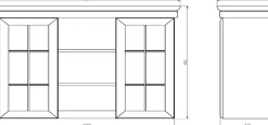 OTTO home Buffet »Royal, Hochschrank im Landhausstil, eleganter Schrank, Küchenschrank« dekorative Rahmenoptik, Metallgriffe, viel Stauraum, 128 cm breit