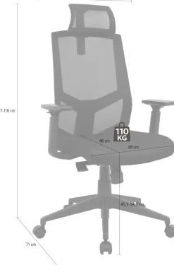 OTTO home Chefsessel »Netti, Schreibtischstuhl, hochwertige ergonomische Ausstattung« () Kopfstütze, Armlehnen & Rückenlehne verstellbar