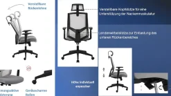 OTTO home Chefsessel »Netti, Schreibtischstuhl, hochwertige ergonomische Ausstattung« () Kopfstütze, Armlehnen & Rückenlehne verstellbar