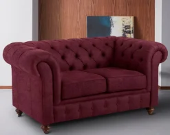 OTTO home Chesterfield-Sofa »Chesterfield 2-SitzerB/T/H: 150/89/74 cm« mit hochwertiger Knopfheftung , auch in Leder