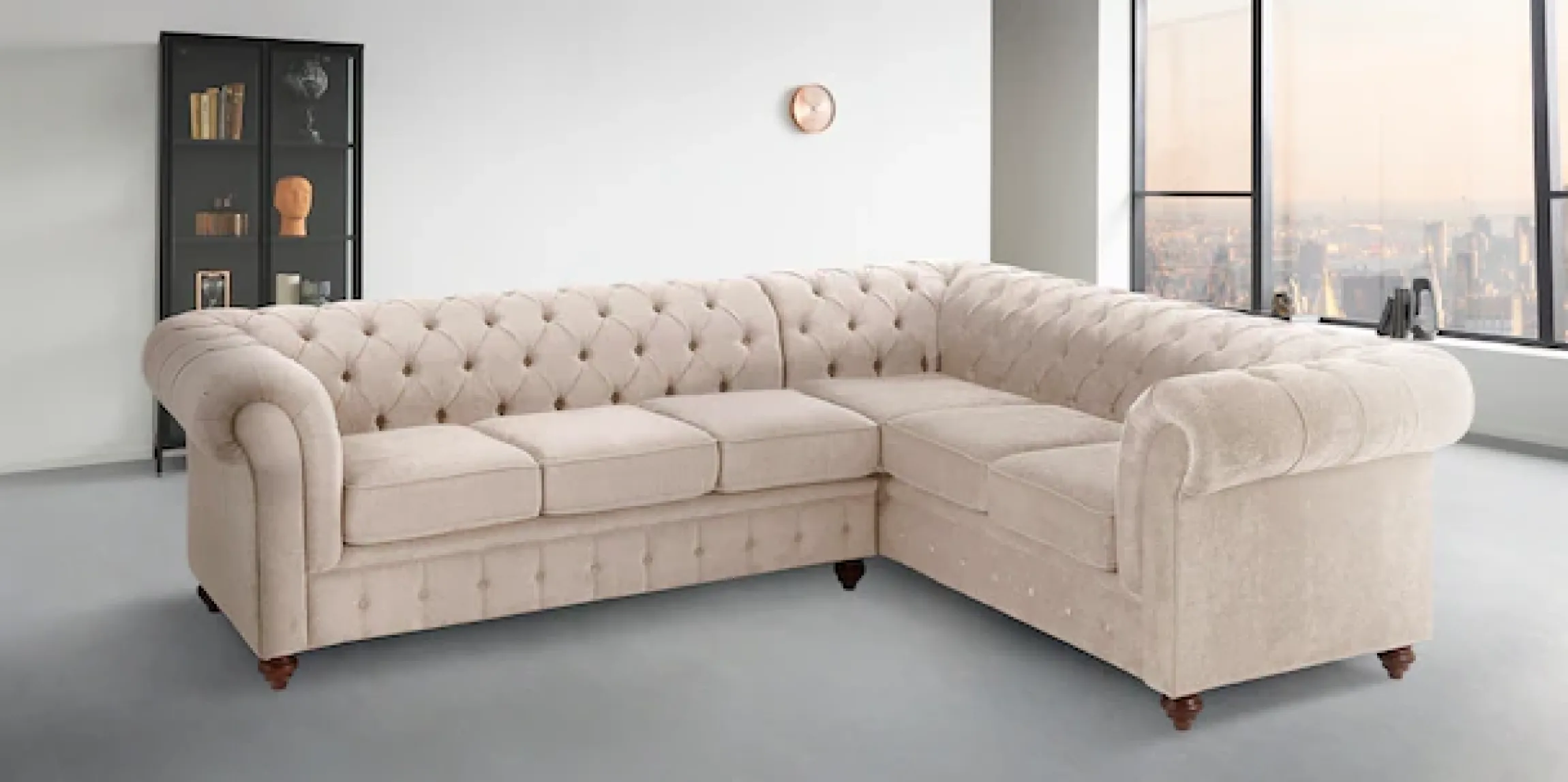 OTTO home Chesterfield-Sofa »Chesterfield Ecksofa, auch in Leder L-Form« hochwertige Knopfheftung , langer Schenkel links oder rechts wählbar