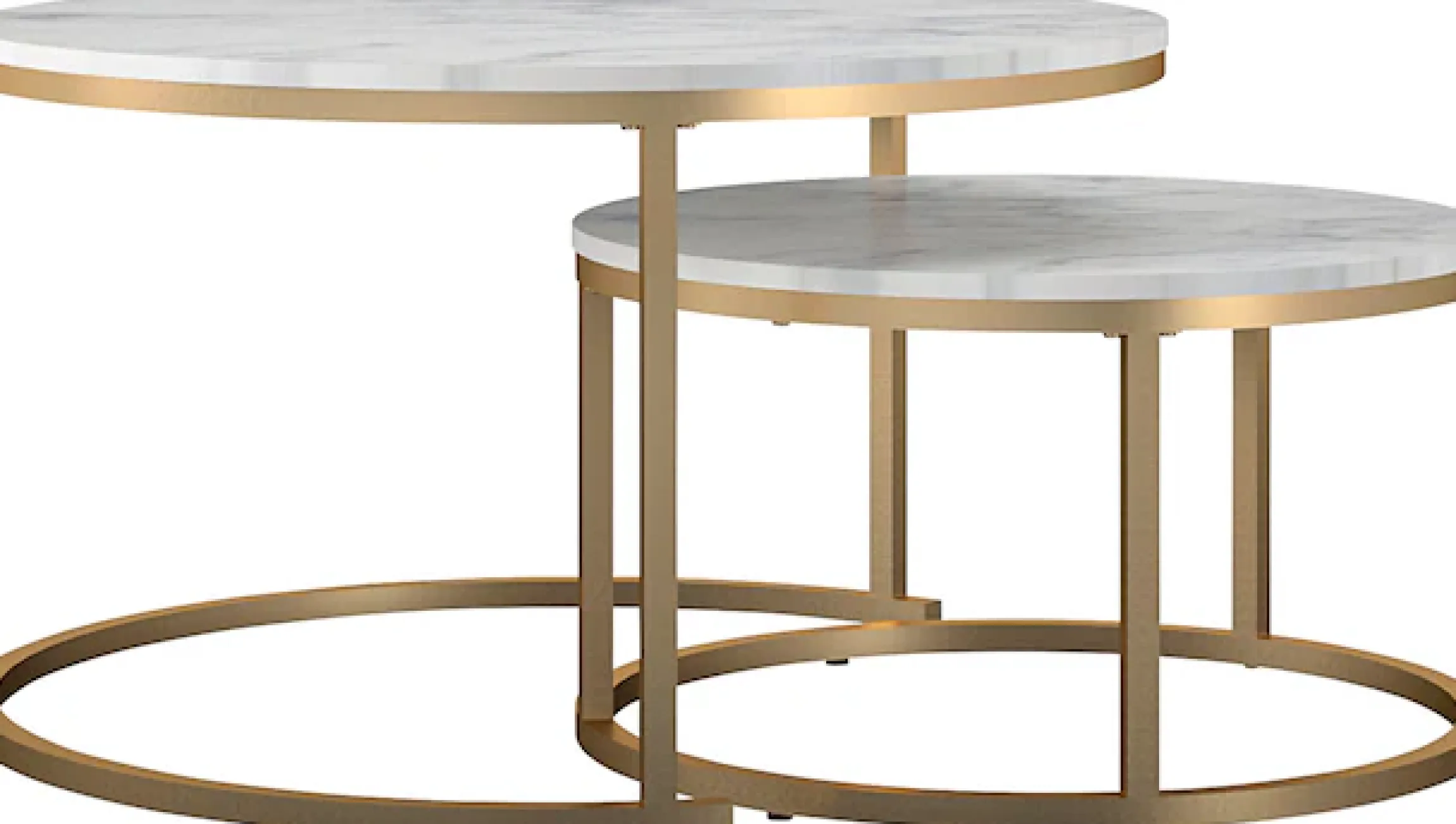 OTTO home Couchtisch »Amelia« Set, 2 Stk. tlg. 2 tlg., Tischplatte MDF Keramik-Optik, bronzefarbenes Metallgestell