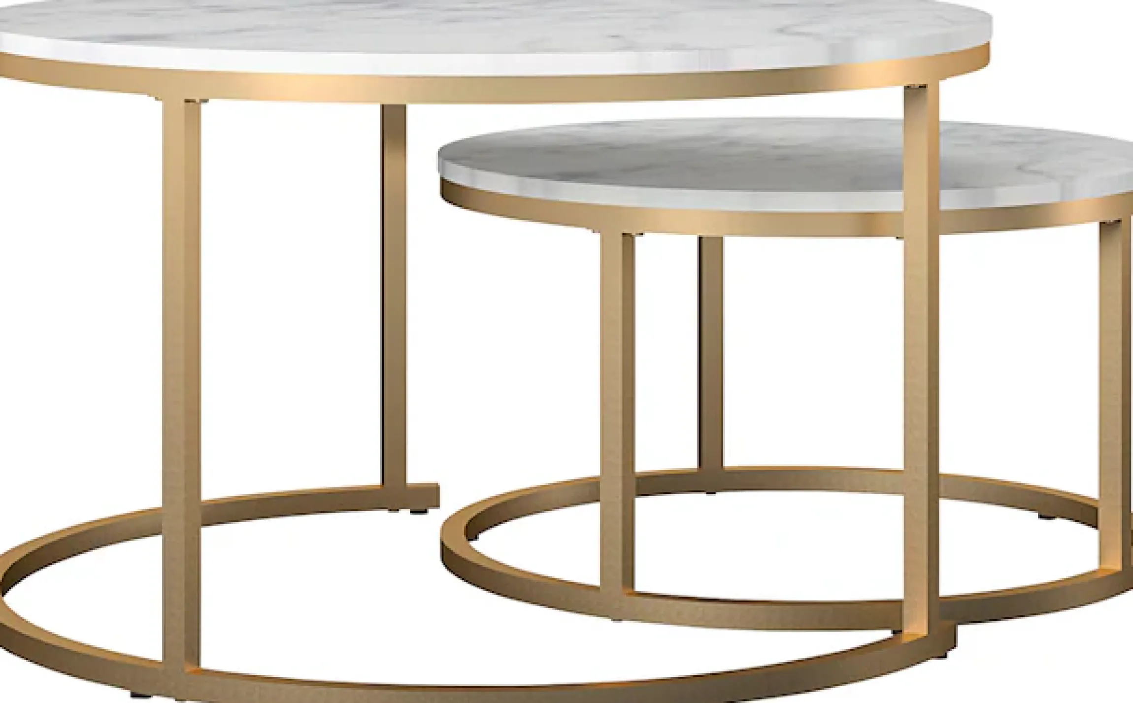 OTTO home Couchtisch »Amelia« Set, 2 Stk. tlg. 2 tlg., Tischplatte MDF Keramik-Optik, bronzefarbenes Metallgestell