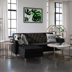 OTTO home Couchtisch »Amelia« Set, 2 Stk. tlg. 2 tlg., Tischplatte MDF Keramik-Optik, bronzefarbenes Metallgestell