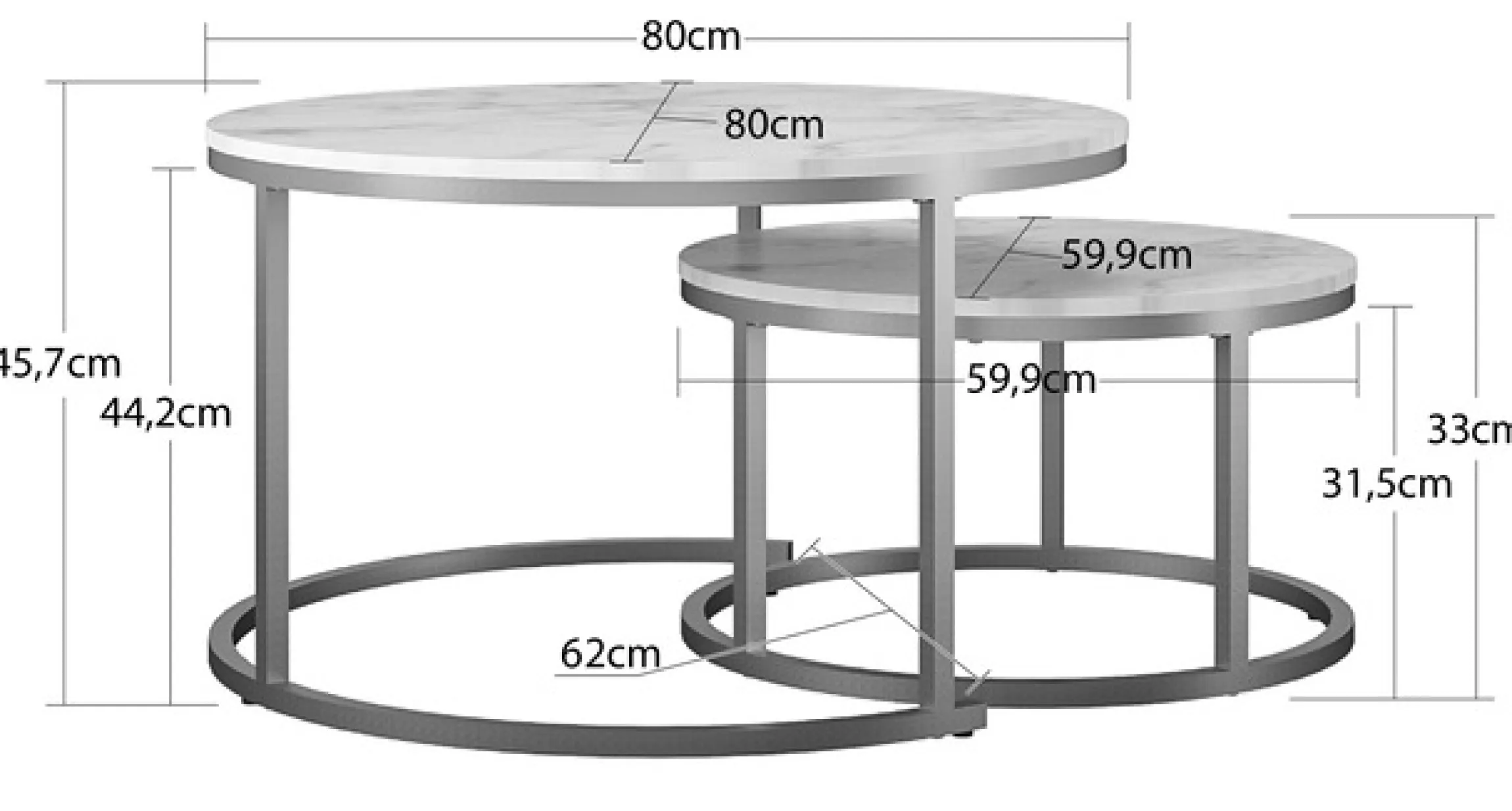 OTTO home Couchtisch »Amelia« Set, 2 Stk. tlg. 2 tlg., Tischplatte MDF Keramik-Optik, bronzefarbenes Metallgestell