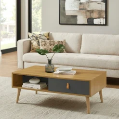 OTTO home Couchtisch »Avril« Kommode, FSC-zertifizierter Holzwerkstoff, lackiert,Eichen-Melamin, FSC-zertifiziertes Eschenholz, Breite 110 cm
