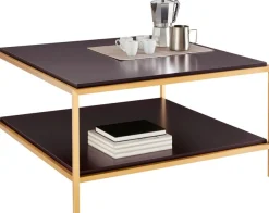 OTTO home Couchtisch »Cherlen« mit zwei Ablageflächen und goldfarbenem Gestell, quadratisch