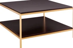 OTTO home Couchtisch »Cherlen« mit zwei Ablageflächen und goldfarbenem Gestell, quadratisch