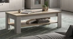 OTTO home Couchtisch »Country 110 x 68 cm, Wohnzimmertisch mit Ablageboden,« Sofatisch, zweifarbig, rechteckig, Tischplattenstärke 38 mm
