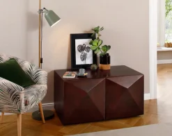 OTTO home Couchtisch »Diamond« aus massivem Mangoholz mit 3D-Optik auf den Außenseiten, Breite 90 cm