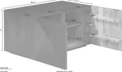 OTTO home Couchtisch »Diamond« aus massivem Mangoholz mit 3D-Optik auf den Außenseiten, Breite 90 cm