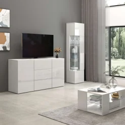 OTTO home Couchtisch »Egypt Couchtisch,Sofatisch« 1 Stk. tlg. Aus glänzend weiß lack. Holz, mit Glasablage,rechteckig,Breite 90 cm